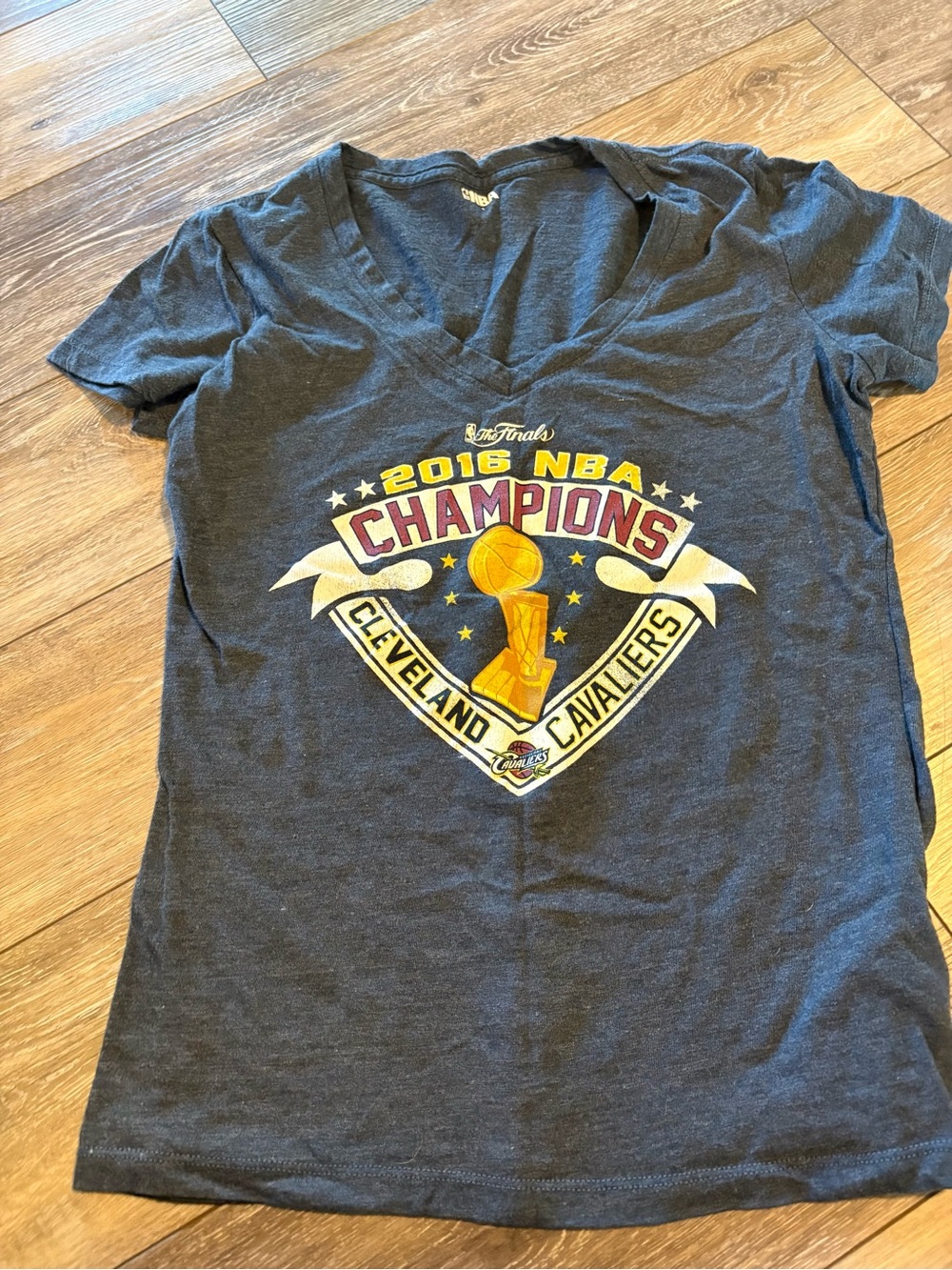 NBA Women's 2016 Cavaliers Champions Gray V-Neck Tee